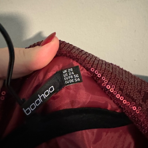 Boohoo plus size 24 red sequin blazer dress double breasted. - Picture 3 of 3